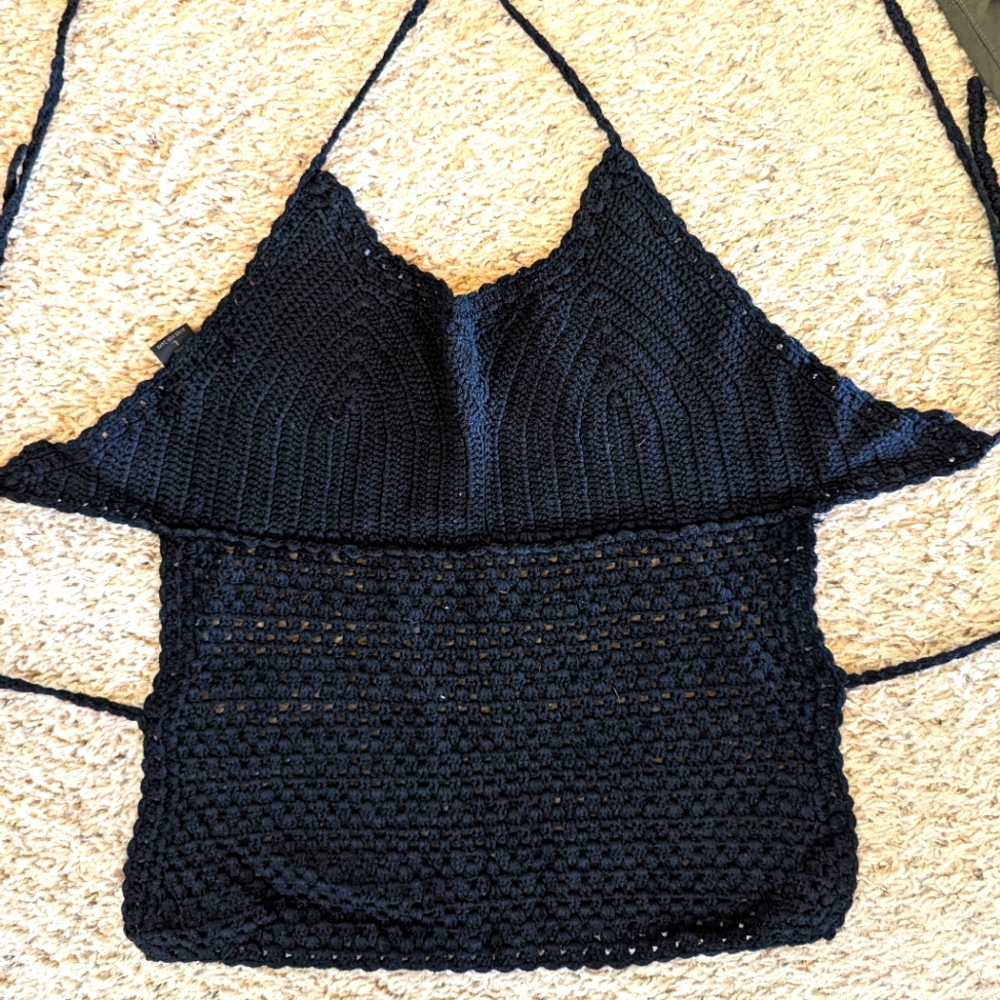 Express crochet open back halter size large